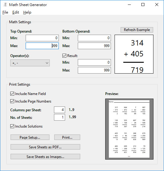 MathSheetGenerator 數學題目產生器 MathSheetGenerator 數學題目產生器