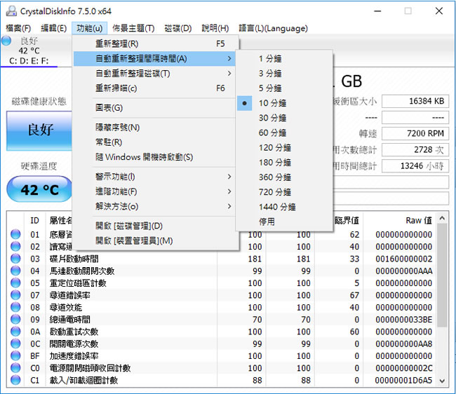 CrystalDiskInfo 電腦硬碟檢測免費工具( 繁體中文免安裝版)