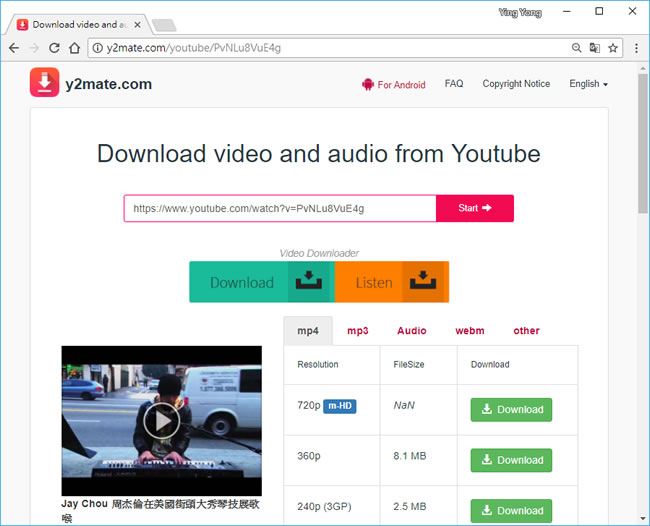 Y2Mate.com 貼上 YouTube 影片網址就能下載影片或 MP3 Y2Mate.com 貼上 YouTube 影片網址就能下載影片或 MP3