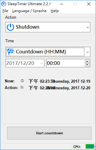 SleepTimer Ultimate 免費定時器，排程讓電腦自動關機、重新開機、休眠、鎖定或執行應用程式