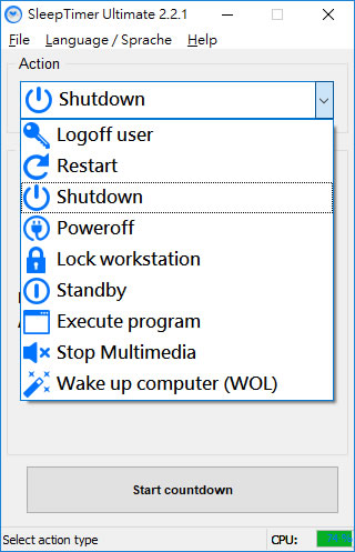 SleepTimer Ultimate 免費定時器，排程讓電腦自動關機、重新開機、休眠、鎖定或執行應用程式