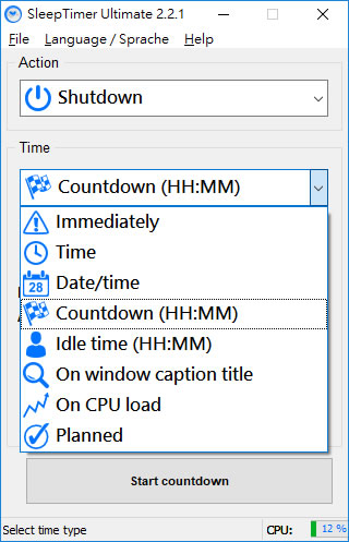 SleepTimer Ultimate 免費定時器，排程讓電腦自動關機、重新開機、休眠、鎖定或執行應用程式