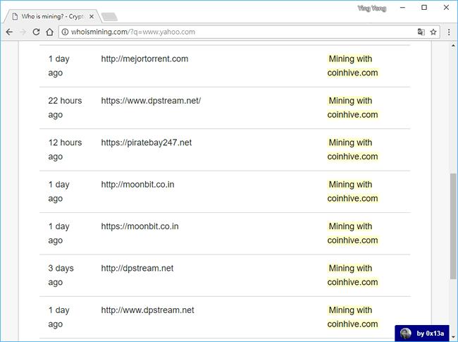 Who is mining 檢查網站是否會加載加密貨幣挖掘程式