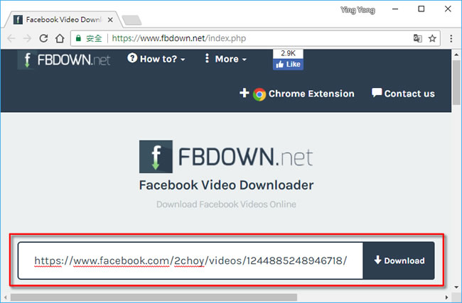 FBDOWN.net 輸入影片網址就可以下載