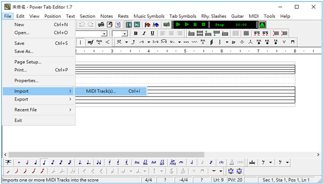 Power tab Editor 幫你自動產生吉他六線譜