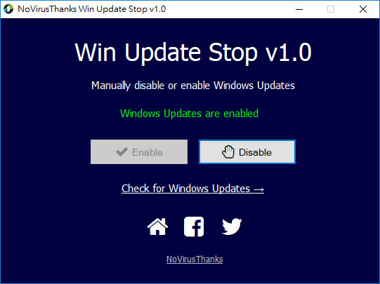 Win Update Stop 一鍵開/關  Windows 自動更新功能