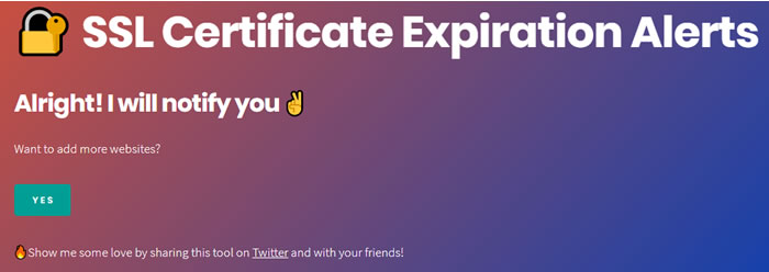 SSL Certificate Expiration Alerts 網站憑證到期前通知免費服務 SSL Certificate Expiration Alerts 網站憑證到期前通知免費服務