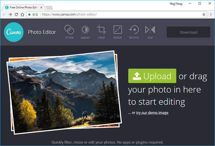 Canva Photo Editor 線上圖片濾鏡、裁切、旋轉免費工具