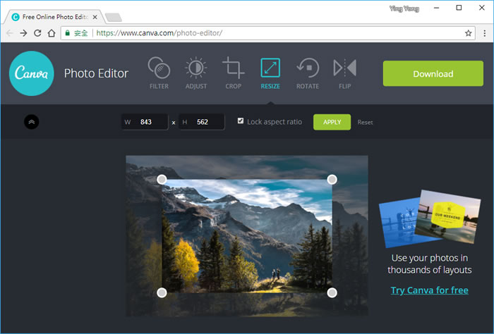Canva Photo Editor 線上圖片濾鏡、裁切、旋轉免費工具