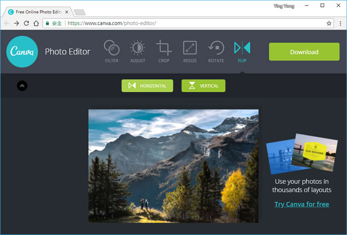 Canva Photo Editor 線上圖片濾鏡、裁切、旋轉免費工具