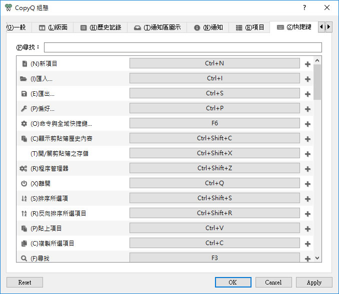 CopyQ 免費剪貼簿管理工具