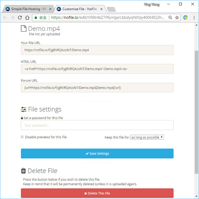 大檔案怎麼傳？讓免費的 NoFile.io 網站來幫你，單檔支援 10GB且具密碼功能