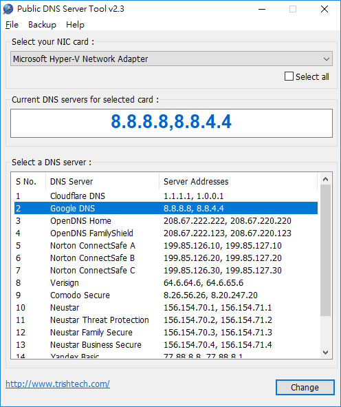 Public DNS Server Tool 快速切換 DNS 伺服器設定值(免安裝)
