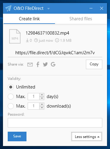 O&O FileDirect 檔案分享最佳免費工具