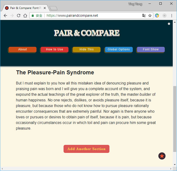 Pair & Compare 線上比較 Google Font 字體差異