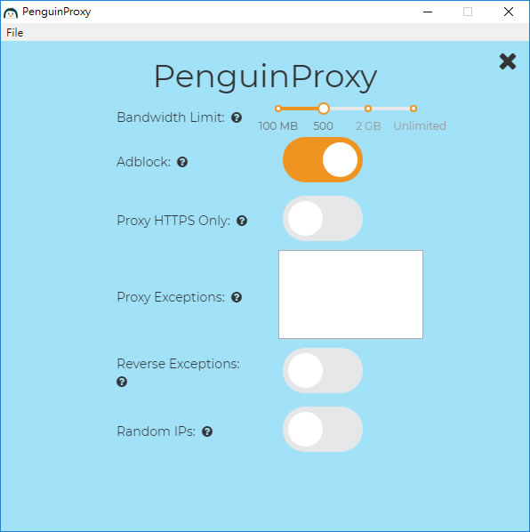 PenguinProxy 採用點對點技術的免費 VPN
