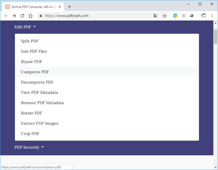 PDFYeah 線上 PDF 轉檔、壓縮、合併、分割、編輯和提取圖片、加解密處理等免費工具