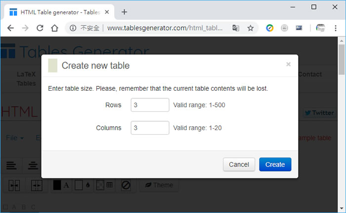 Tables Generator 視覺化操作的表格產生器 Tables Generator 視覺化操作的表格產生器