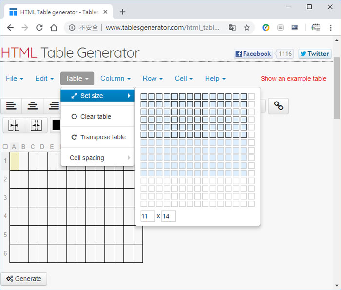 Tables Generator 視覺化操作的表格產生器