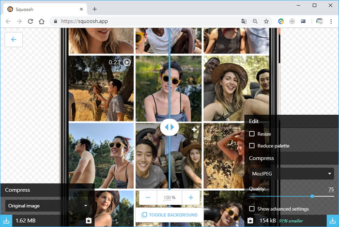 Squoosh 由 Google 推出的「圖片減肥」與「格式轉換」免費線上工具