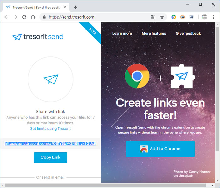 Tresorit Send 助你一次傳送高達 5GB的檔案 Tresorit Send 助你一次傳送高達 5GB的檔案