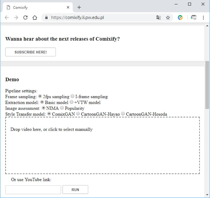 Comixify 線上將影片轉出成漫畫圖片 Comixify 線上將影片轉出成漫畫圖片