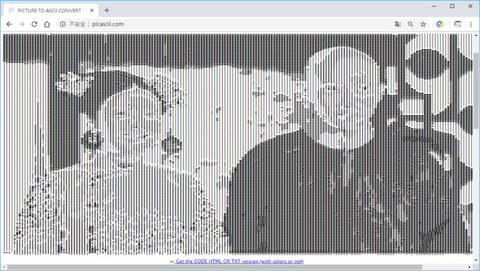 PicAscii 將相片內容利用 ASCII 碼來顯示