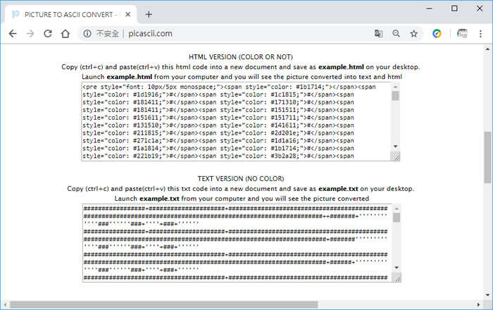 PicAscii 將相片內容利用 ASCII 碼來顯示