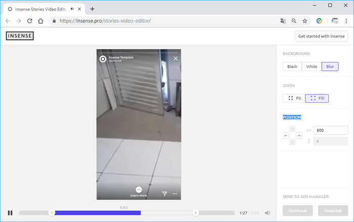 Insense 使用瀏覽器就可以進行影片裁剪 Insense 使用瀏覽器就可以進行影片裁剪
