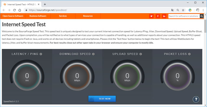 SourceForge Speed Test 網路測速免費服務 SourceForge Speed Test 網路測速免費服務