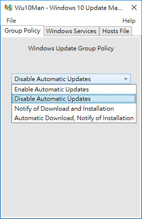 Wu10Man 關閉 / 開啟 Windows 自動更新功能 Wu10Man 關閉 / 開啟 Windows 自動更新功能