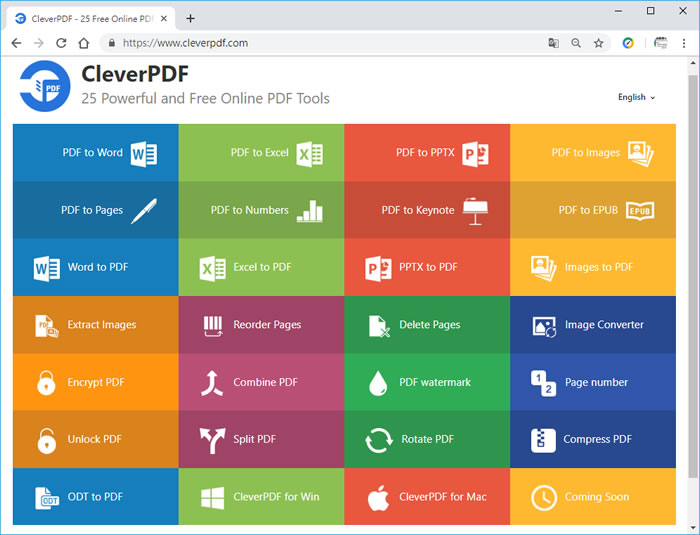 CleverPDF PDF 轉檔、加密、解鎖等免費線上服務