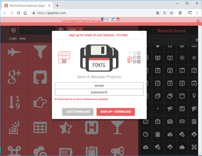 Glyphter 超酷線上應用，將 SVG 圖片變成用鍵盤就可敲出的字形