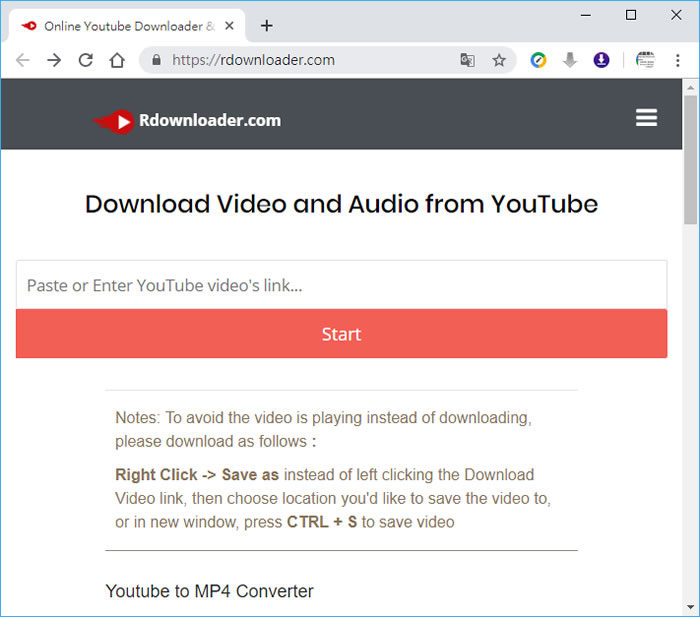 利用 Rdownloader 網站，下載 YouTube 影片或轉成 MP3 來下載