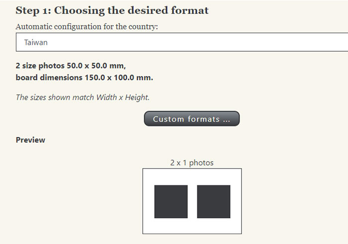 Passport photo online 讓單一大頭照,自動拼出 2吋 4X2 8張的尺寸 Passport photo online 讓單一大頭照,自動拼出 2吋 4X2 8張的尺寸