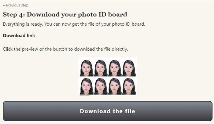 Passport photo online 讓單一大頭照,自動拼出 2吋 4X2 8張的尺寸 Passport photo online 讓單一大頭照,自動拼出 2吋 4X2 8張的尺寸