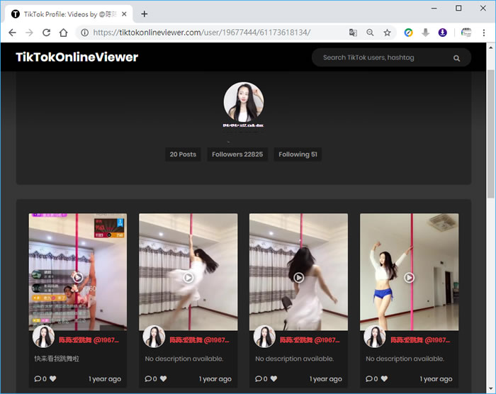 TikTok Online Viewer 抖音影片搜尋檢視器(免帳號)