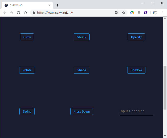 CSS WAND  - CSS 動畫免費應用