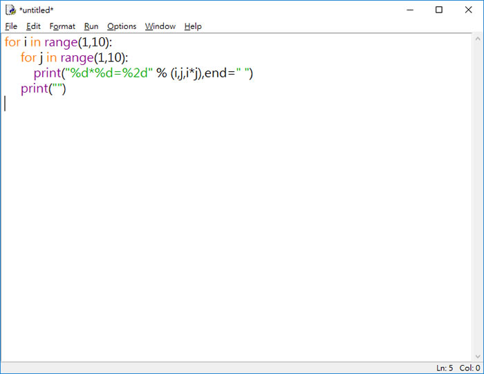 Python 官方所提供的 IDLE 整合式開發環境