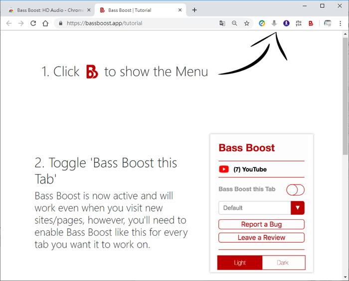 Bass Boost 增強網站重低音音效 - Chrome 瀏覽器擴充功能