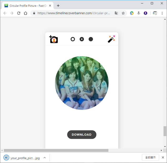 Circular Profile Picture 線上將相片剪裁成圓形圖案