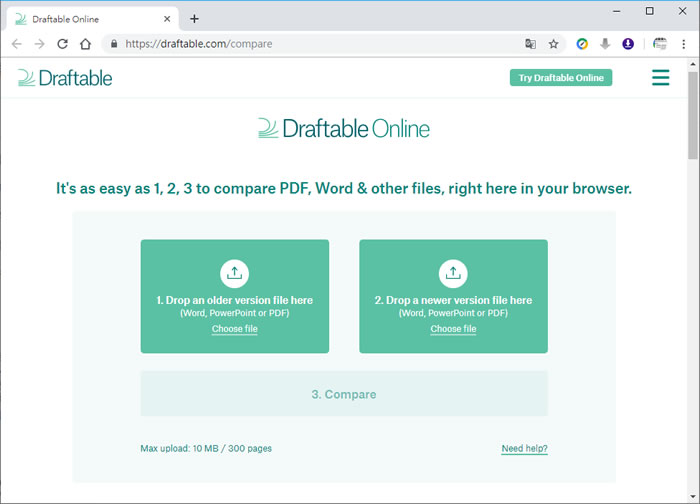 利用免費的 Draftable 線上工具，找出 2份 PDF 內容的不同之處