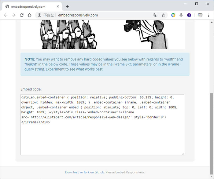 利用 Embed Responsively 網站,產生可自適應螢幕尺寸的 iframe 語法 利用 Embed Responsively 網站,產生可自適應螢幕尺寸的 iframe 語法