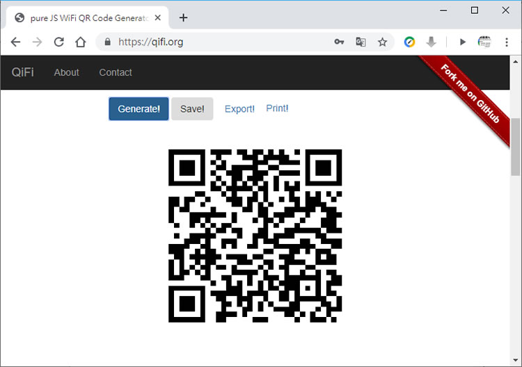 製作自家 WiFi 連線 QRCode，方便訪客快速連上網路