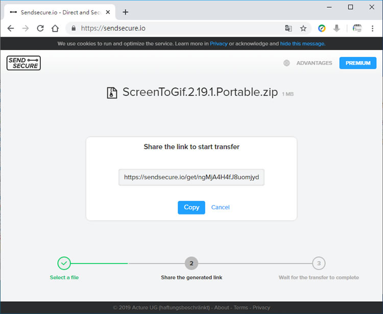 Sendsecure.io 直接點對點對傳，不用經過伺服器中轉的安全檔案傳輸