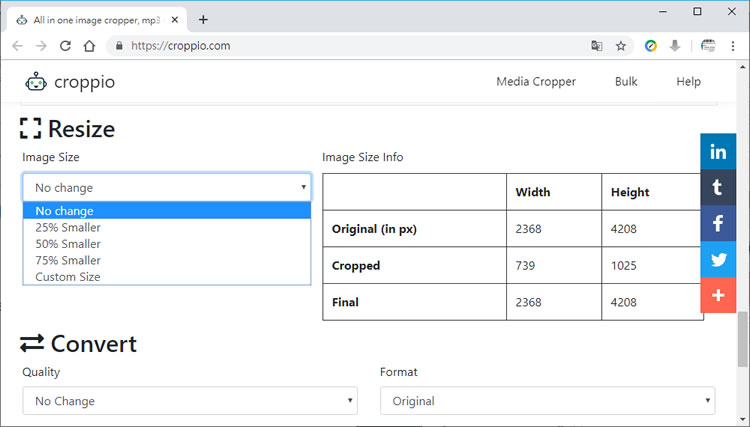 croppio 一站滿足圖片編輯、影片剪裁與音訊切割的免費網路工具