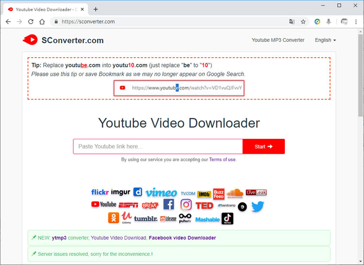 [ YouTube 影片下載 ] 利用 SConverter.com 網站下載 YouTube 影片成 MP4 或 MP3