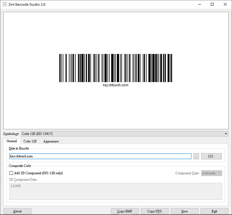 Zint Barcode Generator 免費一、二維條碼產生器