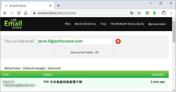 EmailOnDeck 免費拋棄式的電子郵件信箱服務,避免收到廣告信 EmailOnDeck 免費拋棄式的電子郵件信箱服務,避免收到廣告信