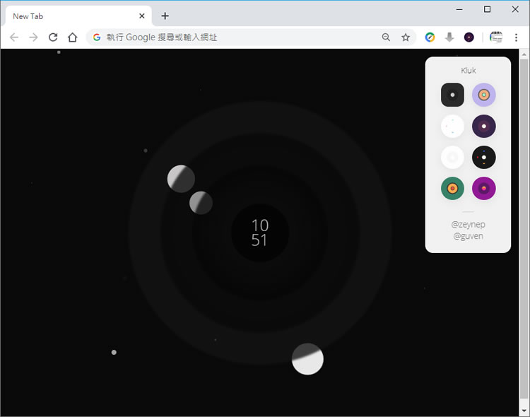 Kluk 讓 Chrome 瀏覽器新增分頁時，可以顯示時鐘